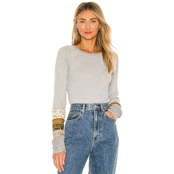 free people in the mix gray cuff thermal - Picture 1 of 5
